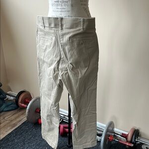 Men’s Chinos Pants, Elasticity Waist, Beige, Inseam 32 (Size 34)